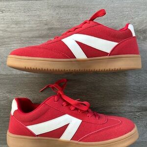 🌻 NWOT London Rag Red Suede Sneakers 🌻
